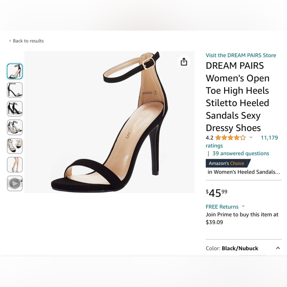 NWT Women’s DreamPairs black suede heels size 7.5